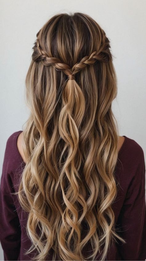 Braided Half Up Half Down Hairstyle
