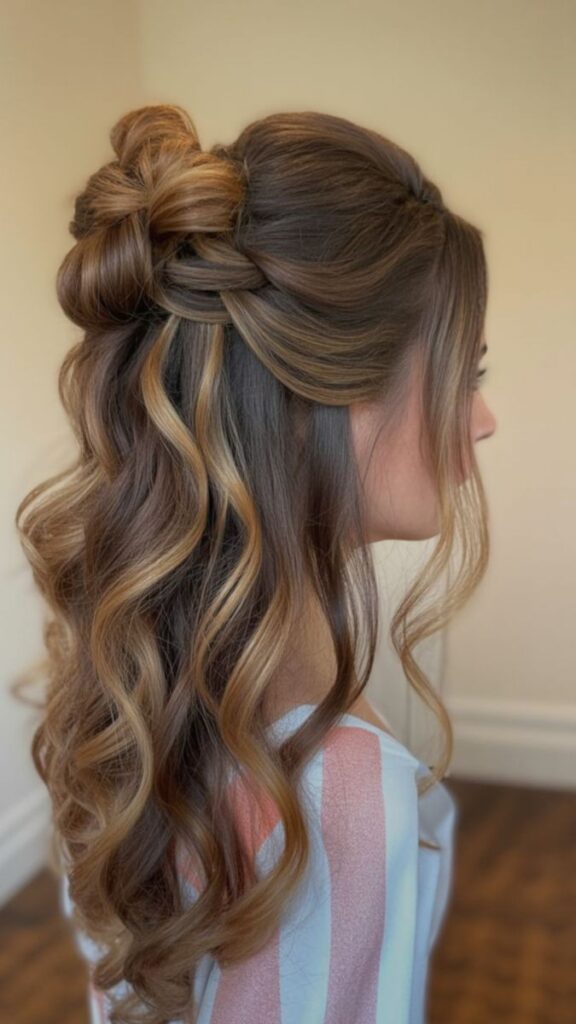Half Up Ponytail with Face-Framing Layers