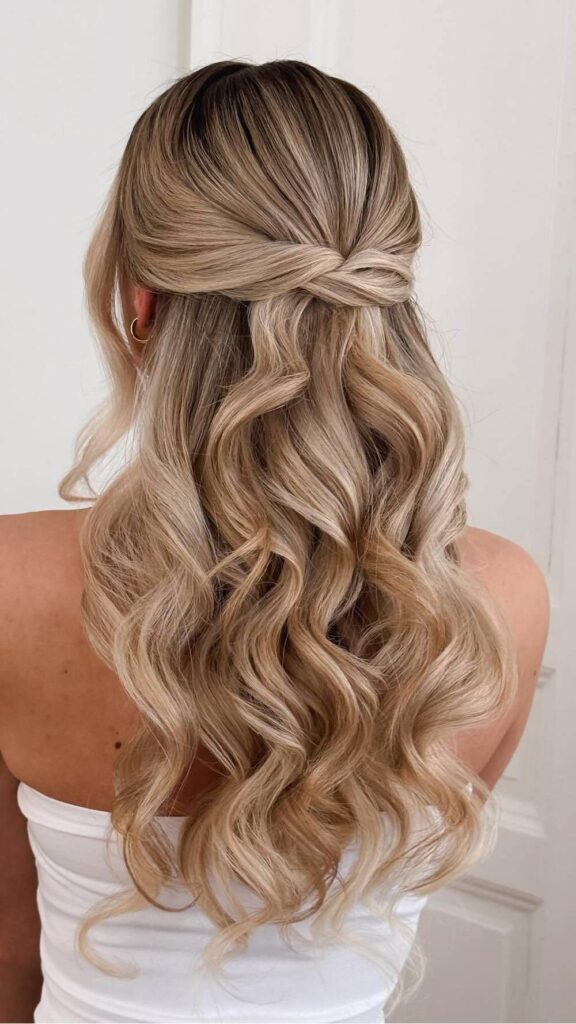 Classic Half Up Half Down with Soft Waves