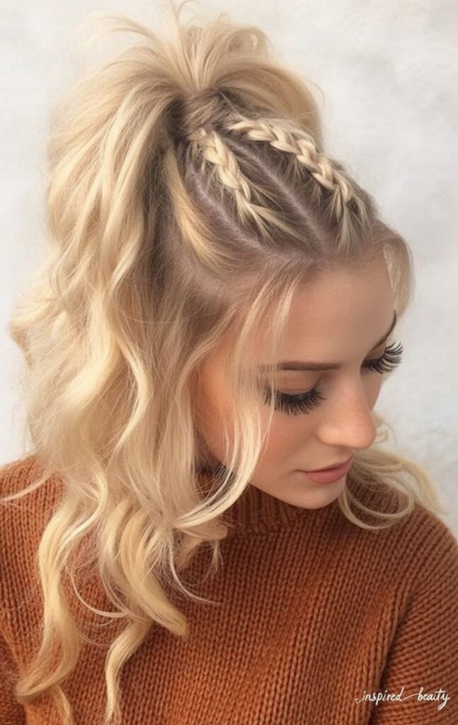 Half Up French Braid Style