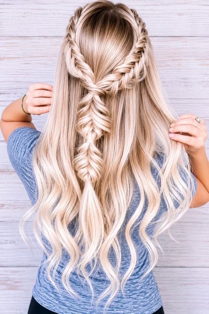 Half Up Fishtail Braid