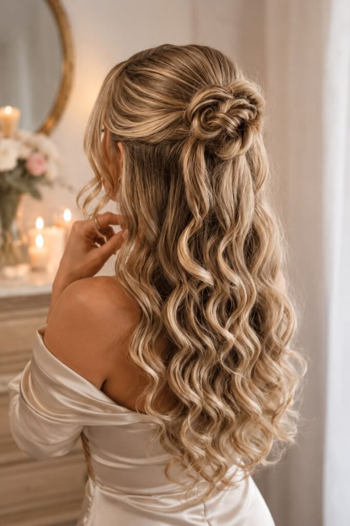Half Up Half Down with Curtain Bangs