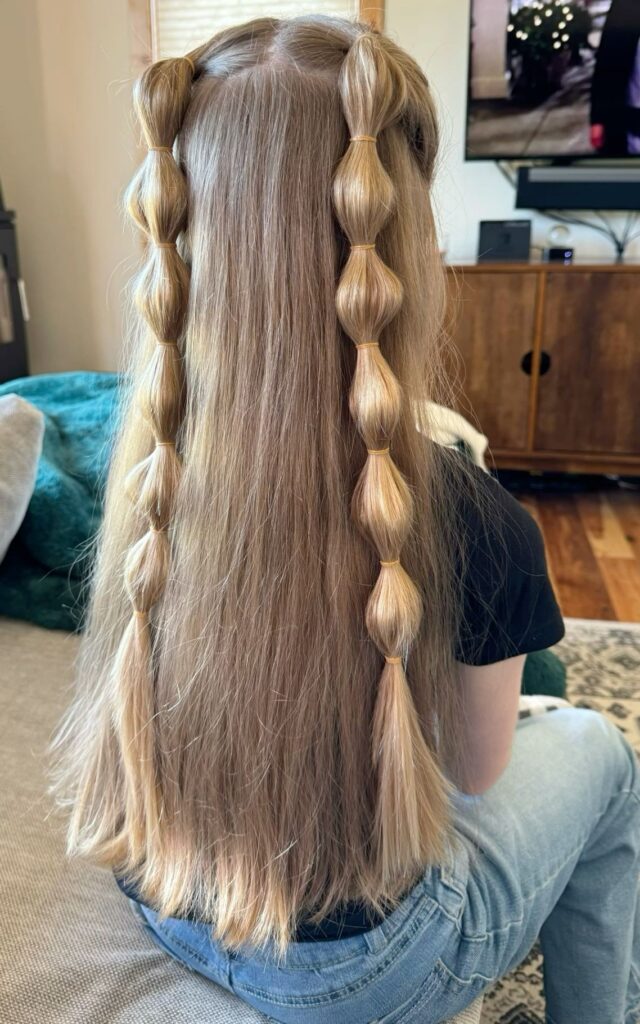 Half Up Bubble Ponytail