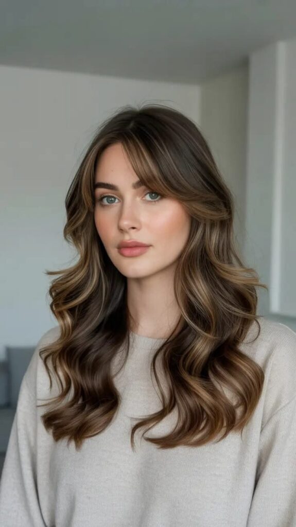 Curtain Bangs with Loose Waves Hairstyles