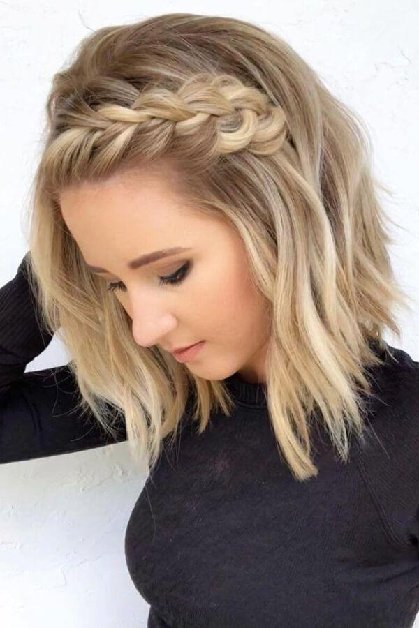 Side Braided Short Hair