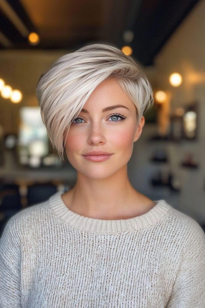 Pixie Hair with Side Sweep Hairstyle