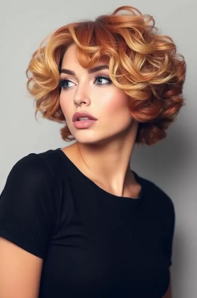 Curly Short Hair Volume Style