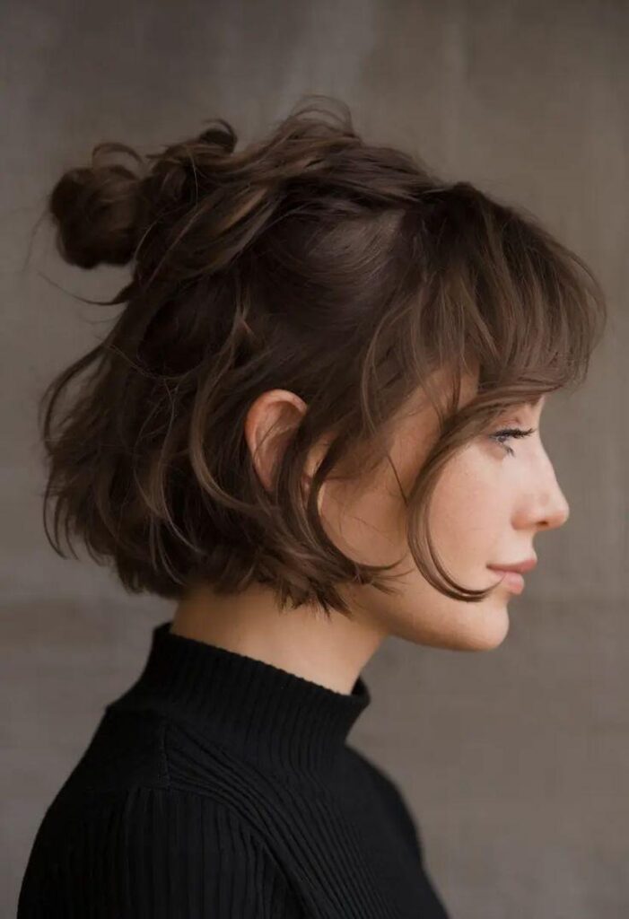 Half-Up Mini Bun Hairstyle