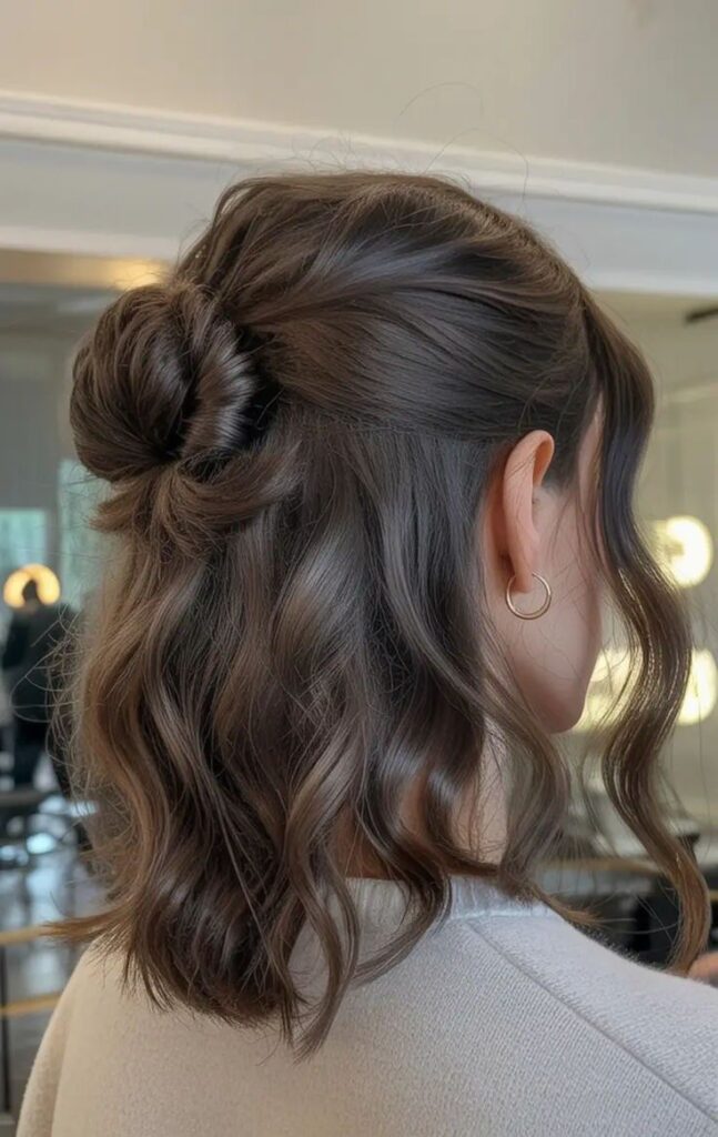 Low Mini Ponytail for Short Hair