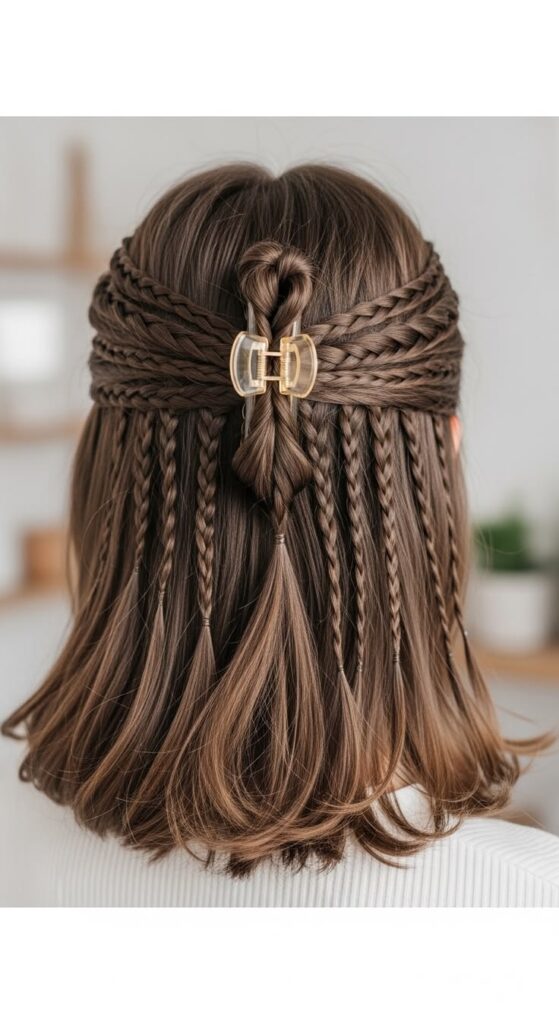 Braided Front Clip Hairstyle