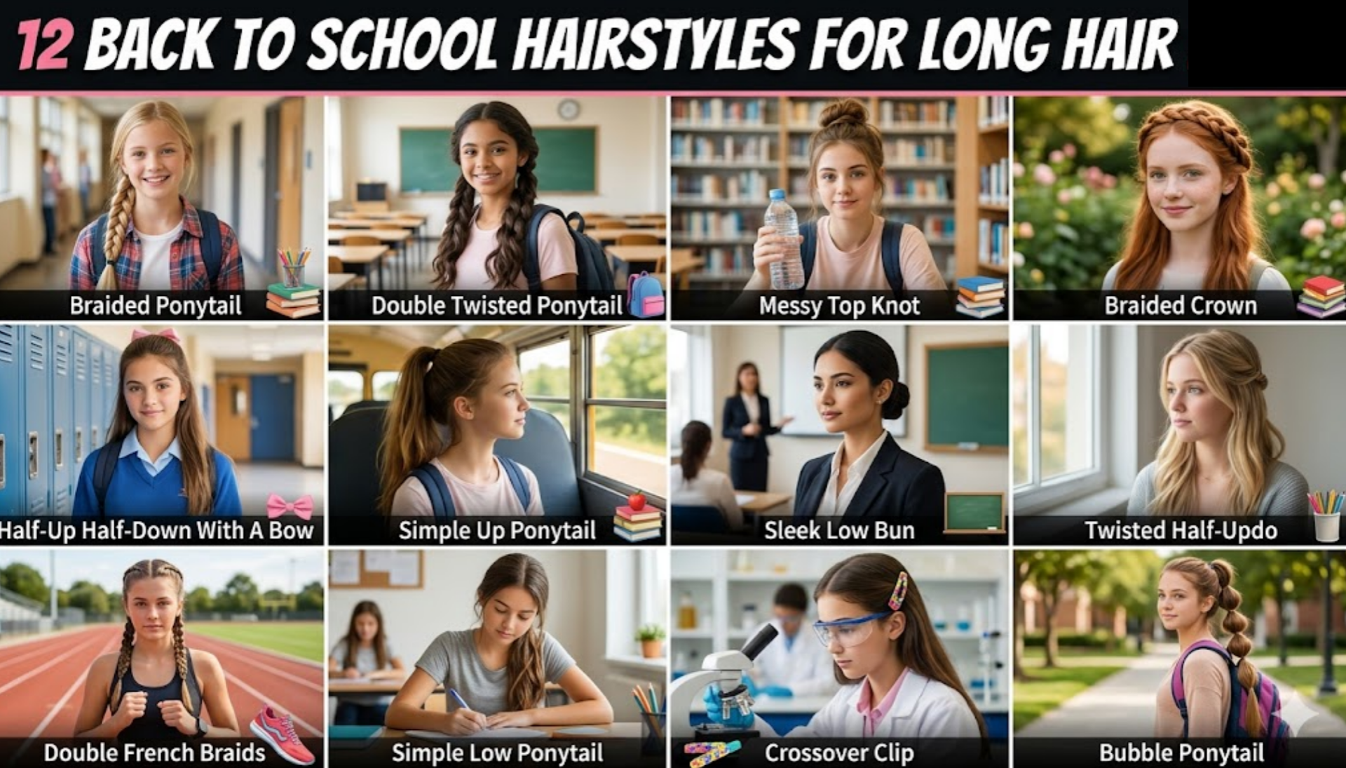 School Hairstyles for Long Hair