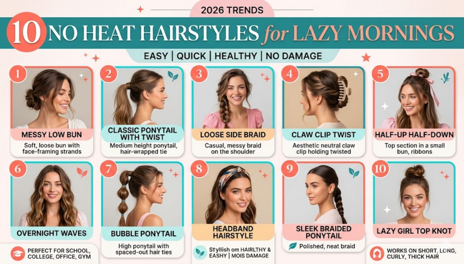 10 No Heat Hairstyles