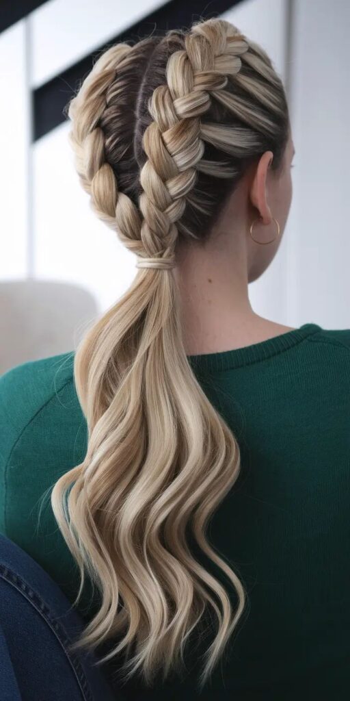 Low Braided Ponytail