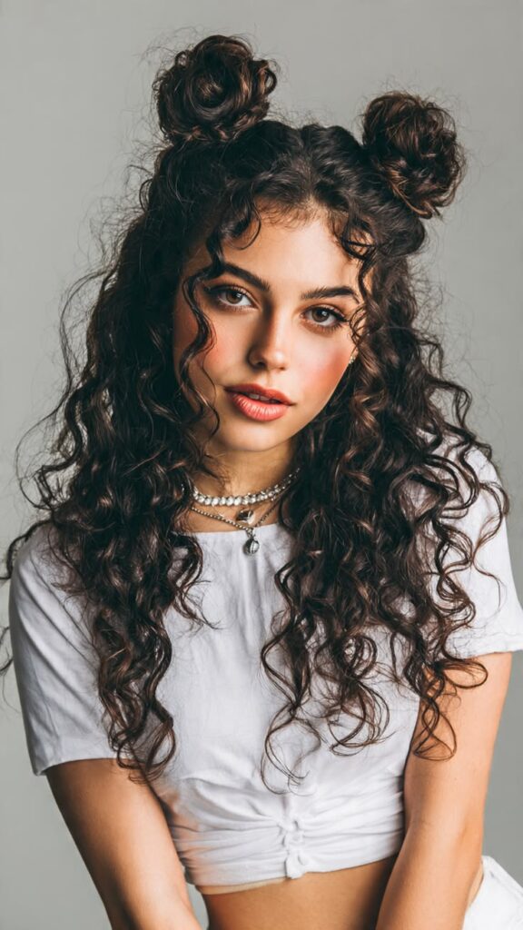 Curly Space Buns